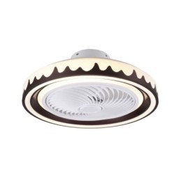 Luminária de teto redonda com ventilador de 3 velocidades e controle remoto