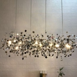 Lustre moderno minimalista em aço inoxidável