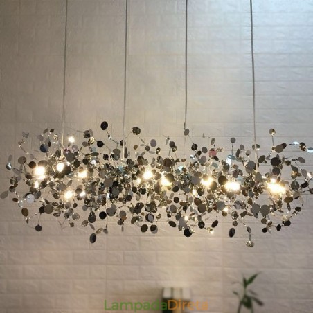 Lustre moderno minimalista em aço inoxidável Lustre moderno minimalista em aço inoxidável