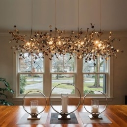 Lustre moderno minimalista em aço inoxidável