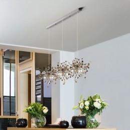 Lustre moderno minimalista em aço inoxidável