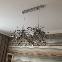 Lustre moderno minimalista em aço inoxidável