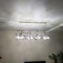 Lustre moderno minimalista em aço inoxidável