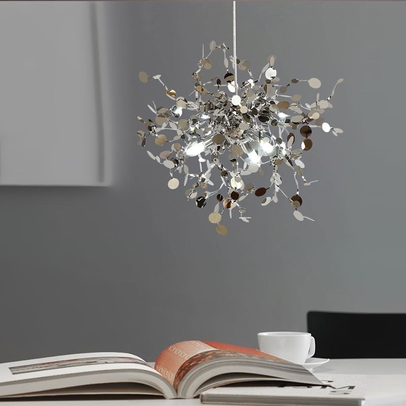 3 luzes lustre luz aço inoxidável pingente iluminação teto luminária