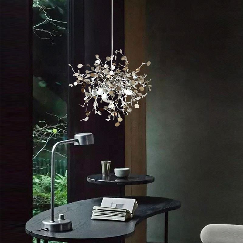 3 luzes lustre luz aço inoxidável pingente iluminação teto luminária