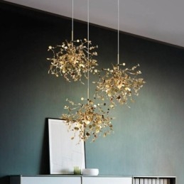 Lustre de lantejoulas em aço inoxidável, iluminação pendente para jantar