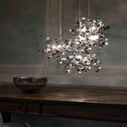 Lustre de lantejoulas em aço inoxidável, iluminação pendente para jantar