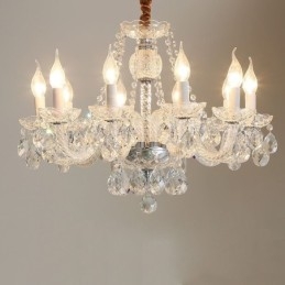 Lustre de cristal transparente europeu de luxo decorativo luz de teto