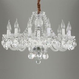 Lustre de cristal transparente europeu de luxo decorativo luz de teto