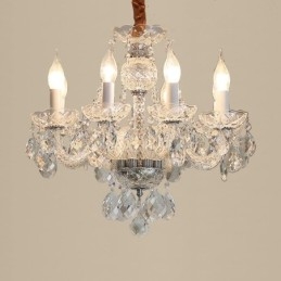 Lustre de cristal transparente europeu corpo de luz de vidro 8 luzes