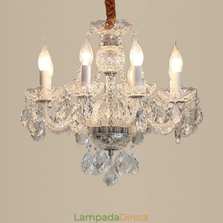 Lustre de cristal transparente europeu corpo de luz de vidro 8 luzes Lustre de cristal transparente europeu corpo de luz de vidro 8 luzes