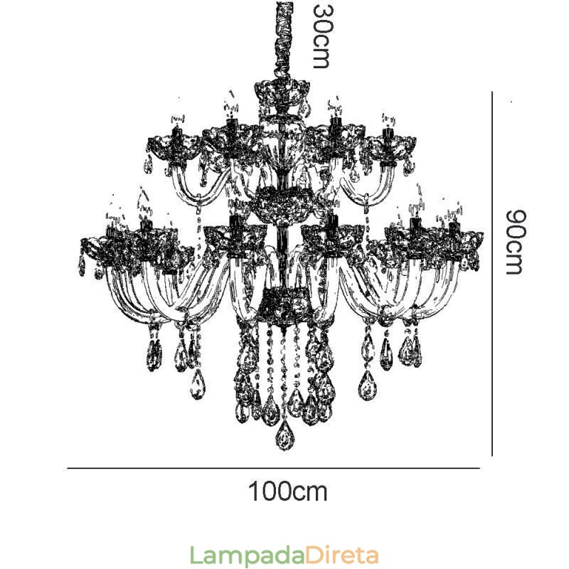Lustre de cristal luxuoso europeu cor conhaque lâmpada de teto corpo de vidro camada dupla 12 + 6 luzes