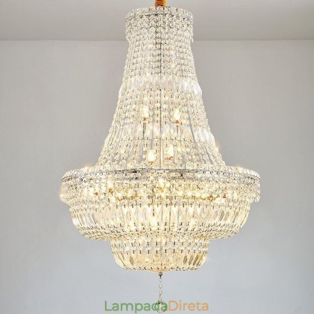 Lustre de cristal retrô americano de luxo com luz de teto de cristal com 18 luzes Lustre de cristal retrô americano de luxo com luz de teto de cristal com 18 luzes