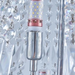 Lustre de cristal retrô americano de luxo com luz de teto de cristal com 18 luzes