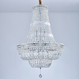 Lustre de cristal retrô americano de luxo com luz de teto de cristal com 18 luzes