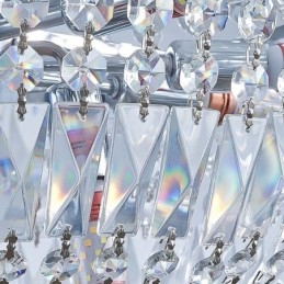 Lustre de cristal retrô americano de luxo com luz de teto de cristal com 18 luzes