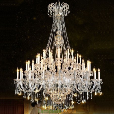 Lustre de cristal europeu decoração de cristal luz de teto com 65 luzes Lustre de cristal europeu decoração de cristal luz de teto com 65 luzes