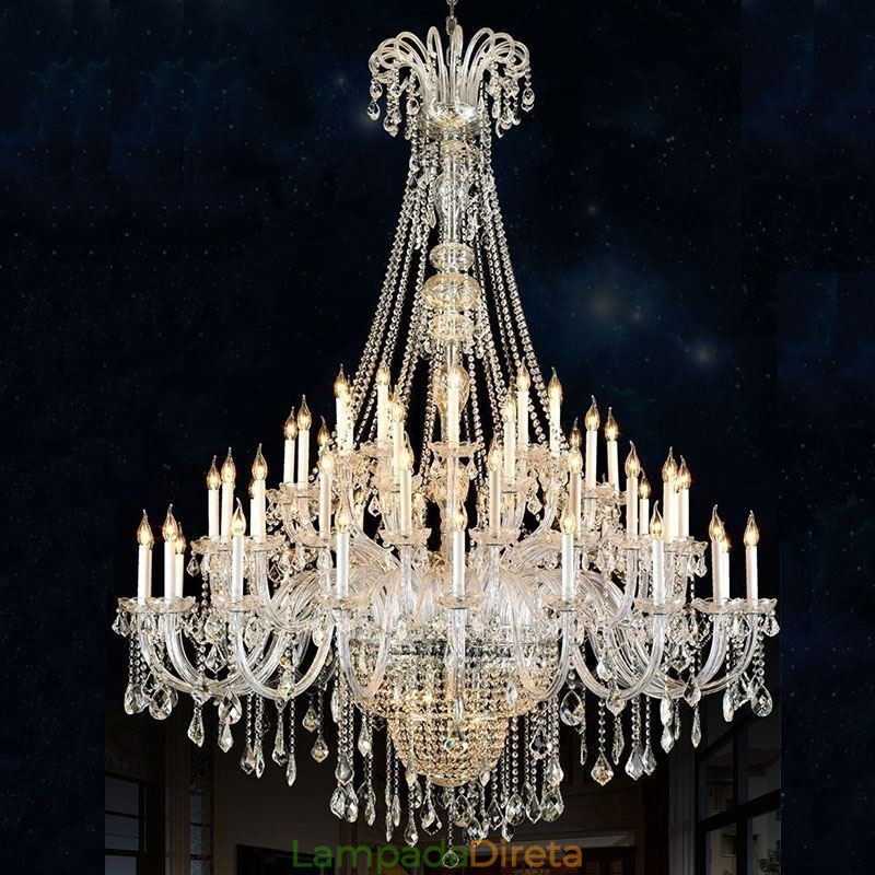 Lustre de cristal europeu decoração de cristal luz de teto com 65 luzes