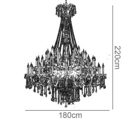 Lustre de cristal europeu decoração de cristal luz de teto com 65 luzes