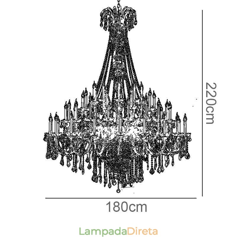 Lustre de cristal europeu decoração de cristal luz de teto com 65 luzes