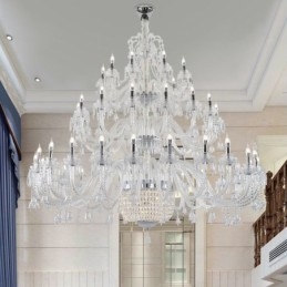 Lustre de cristal europeu decoração luz de teto com 50 luzes