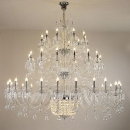 Lustre de cristal europeu decoração luz de teto com 50 luzes