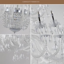 Lustre de cristal europeu decoração luz de teto com 50 luzes