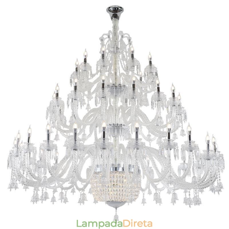 Lustre de cristal europeu decoração luz de teto com 50 luzes