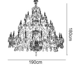 Lustre de cristal europeu decoração luz de teto com 50 luzes