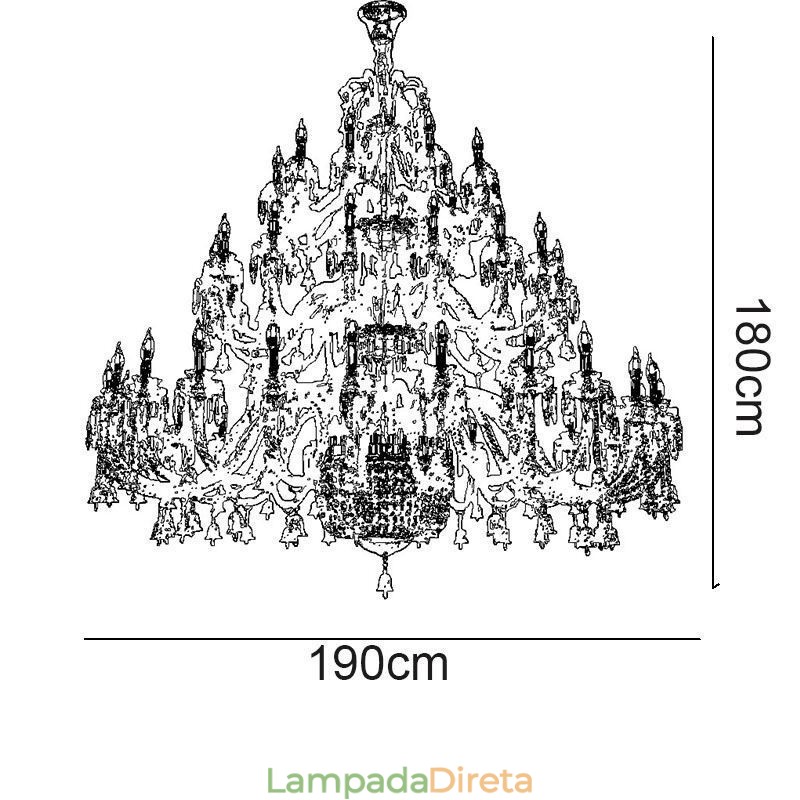 Lustre de cristal europeu decoração luz de teto com 50 luzes