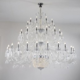 Lustre de cristal europeu decoração luz de teto com 50 luzes