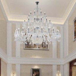Lustre de cristal europeu decoração luz de teto com 50 luzes