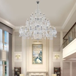Lustre de cristal europeu decoração luz de teto com 50 luzes