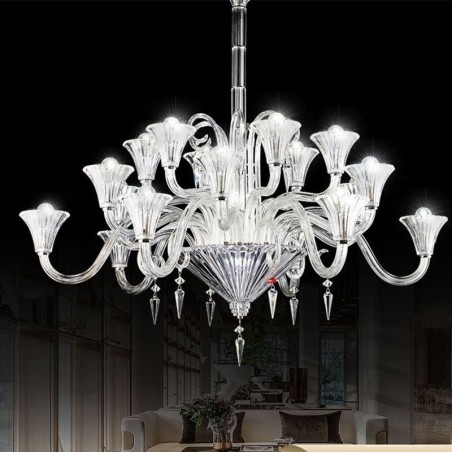 Lustre de cristal europeu decoração luz de teto com 18 luzes Lustre de cristal europeu decoração luz de teto com 18 luzes