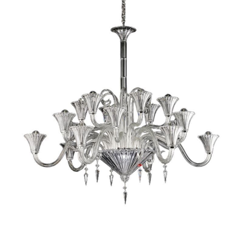 Lustre de cristal europeu decoração luz de teto com 18 luzes