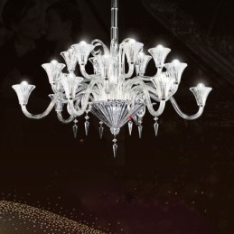 Lustre de cristal europeu decoração luz de teto com 18 luzes
