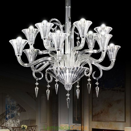 Lustre de cristal europeu decoração luz de teto com 12 luzes Lustre de cristal europeu decoração luz de teto com 12 luzes