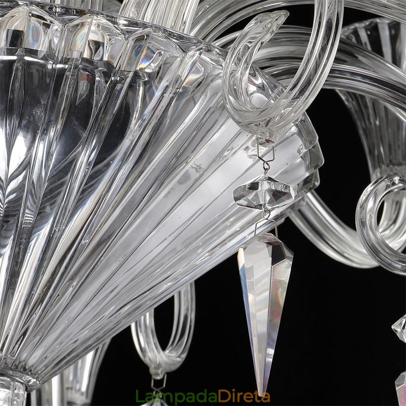 Lustre de cristal europeu decoração luz de teto com 12 luzes