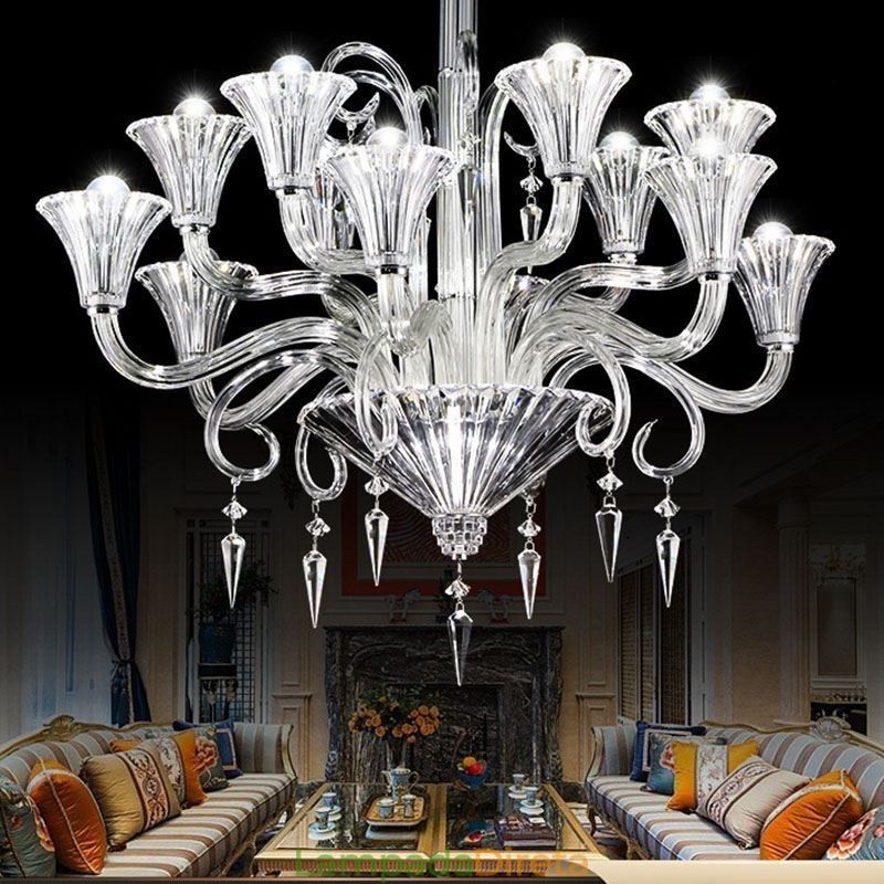 Lustre de cristal europeu decoração luz de teto com 12 luzes