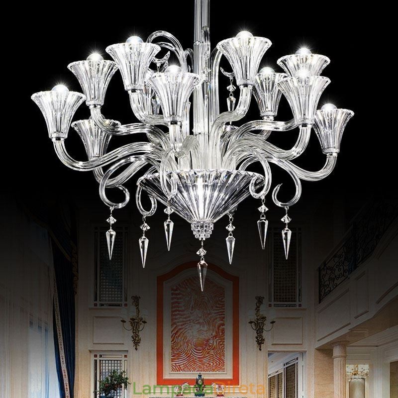 Lustre de cristal europeu decoração luz de teto com 12 luzes