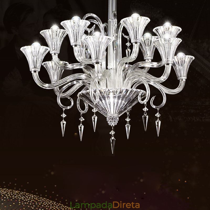 Lustre de cristal europeu decoração luz de teto com 12 luzes
