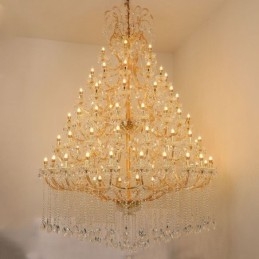 Lustre de cristal de luxo decoração luz de teto com 96 luzes
