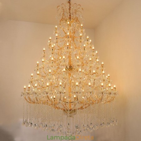 Lustre de cristal de luxo decoração luz de teto com 96 luzes Lustre de cristal de luxo decoração luz de teto com 96 luzes
