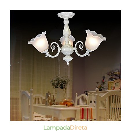 Montagem embutida Três luzes Branco Europeu Retro Clássico Montagem embutida Três luzes Branco Europeu Retro Clássico