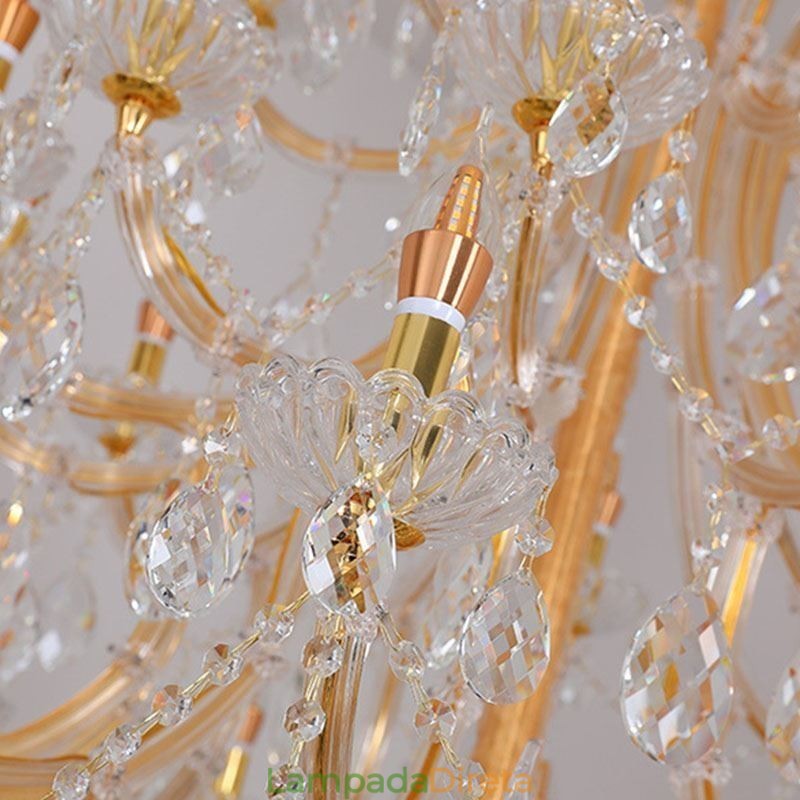 Lustre de cristal de luxo decoração luz de teto com 96 luzes