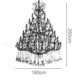 Lustre de cristal de luxo decoração luz de teto com 96 luzes