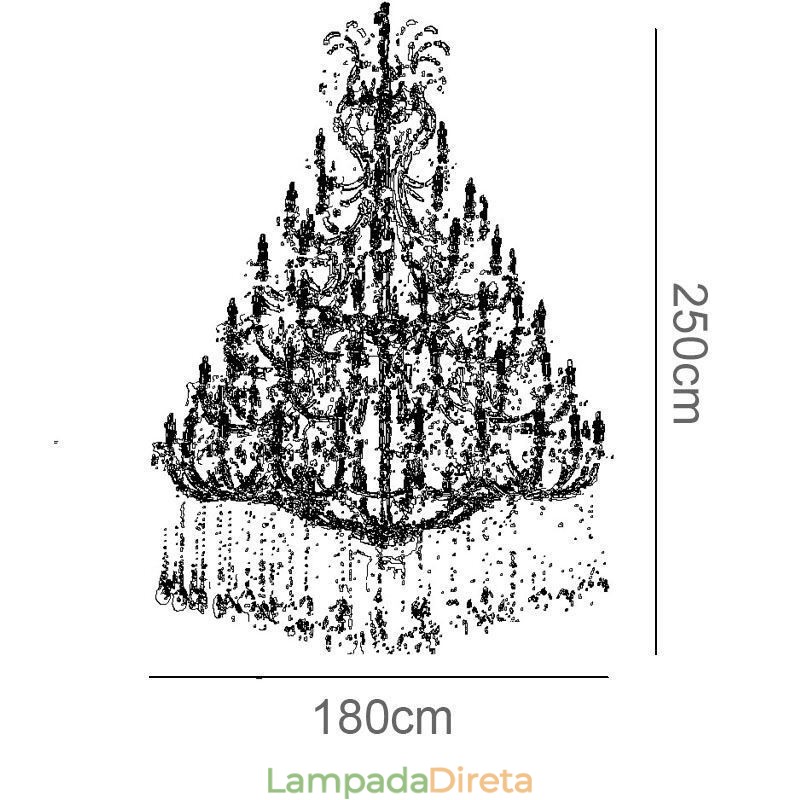 Lustre de cristal de luxo decoração luz de teto com 96 luzes