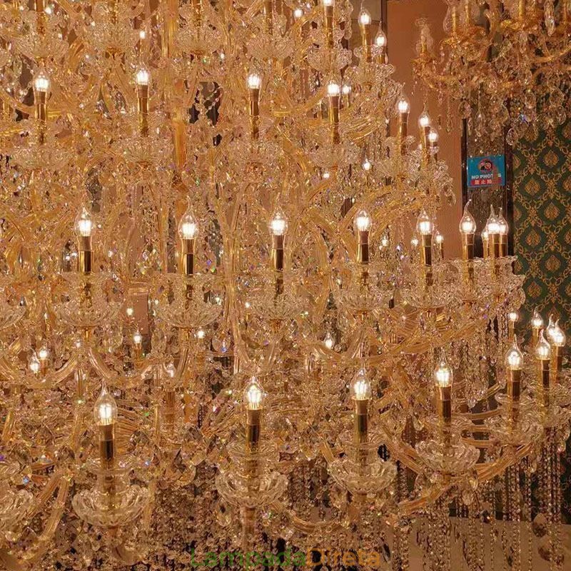 Lustre de cristal de luxo decoração luz de teto com 96 luzes
