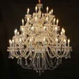 Lustre de cristal europeu, luminária de teto com 53 luzes