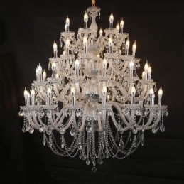 Lustre de cristal europeu, luminária de teto com 53 luzes